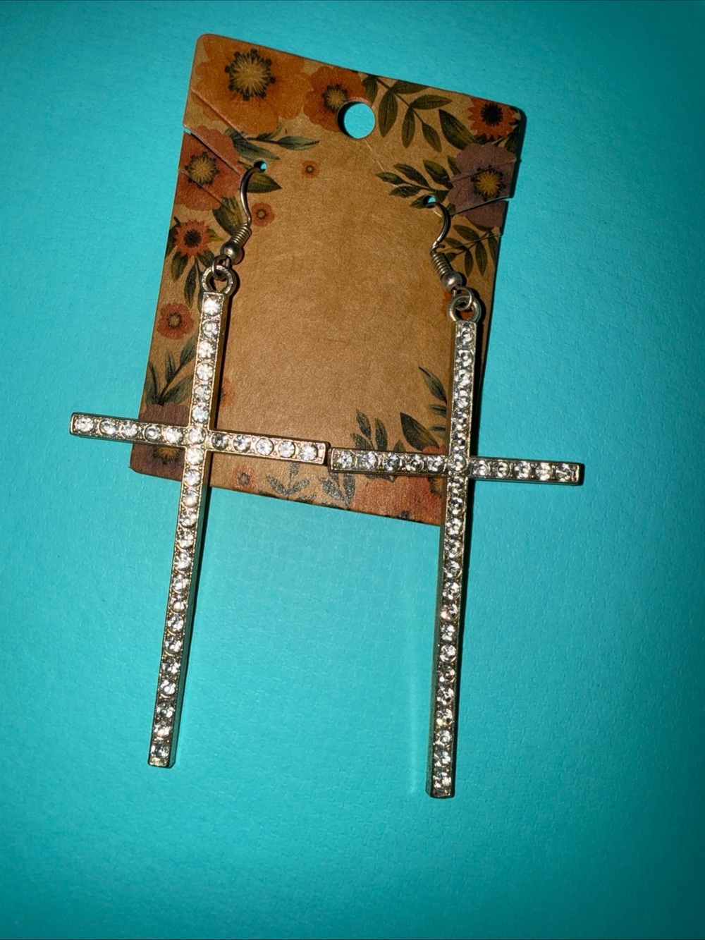Boutique Fashion 4” Silvertone Zirconia Crosses